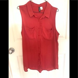 Divided coral orange sleeveless top 10